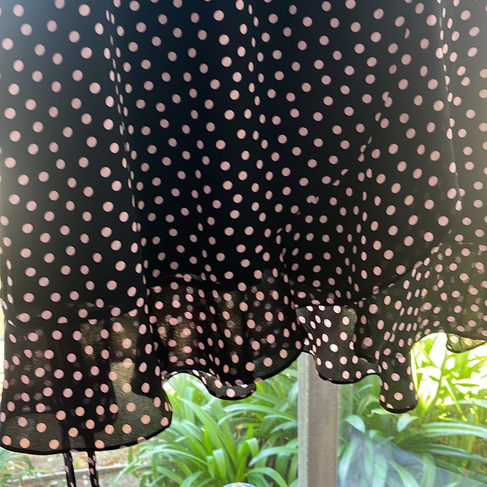 City chic black with pink polkadots mid length size 20 - Picture 3 of 4